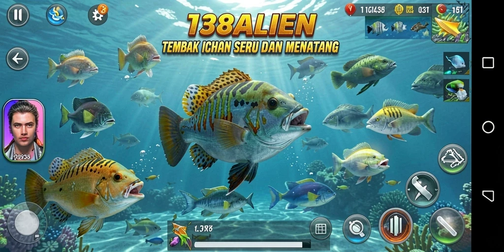 Tampilan gameplay 138ALIEN yang seru saat menembak ikan.