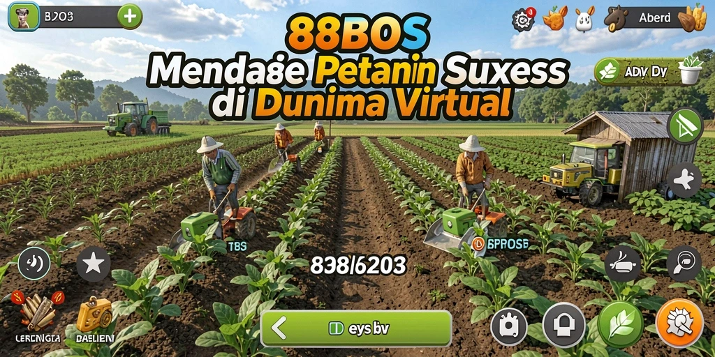 Tampilan gameplay 88BOS dengan kebun yang subur.