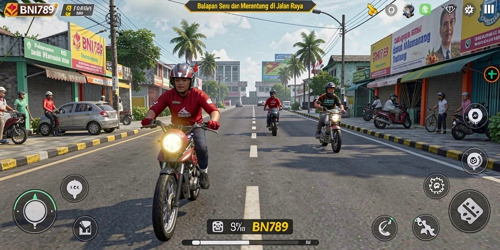 Gameplay seru BNI789 dengan grafik balapan yang menakjubkan.