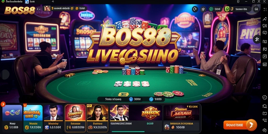 Screenshot gameplay seru dari aplikasi Live Casino BOS88.