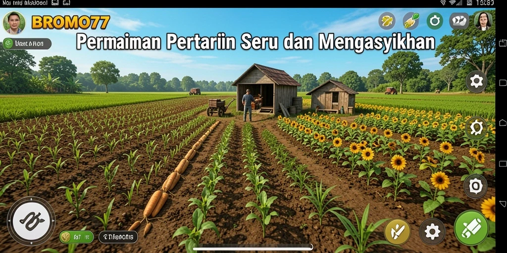 Tampilan screenshot BROMO77 yang menarik dengan aktivitas pertanian.