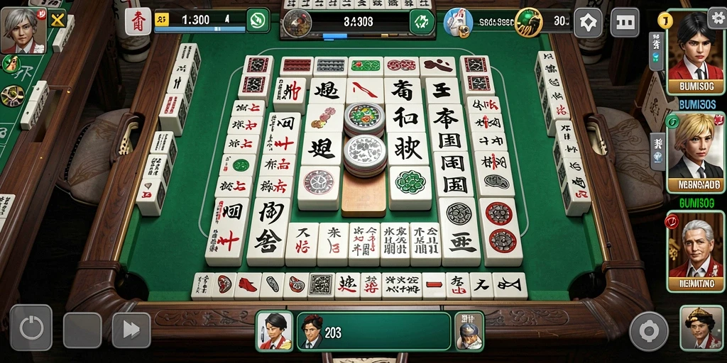 Tampilan gameplay Mahjong yang menarik dan penuh warna di BUMI303.