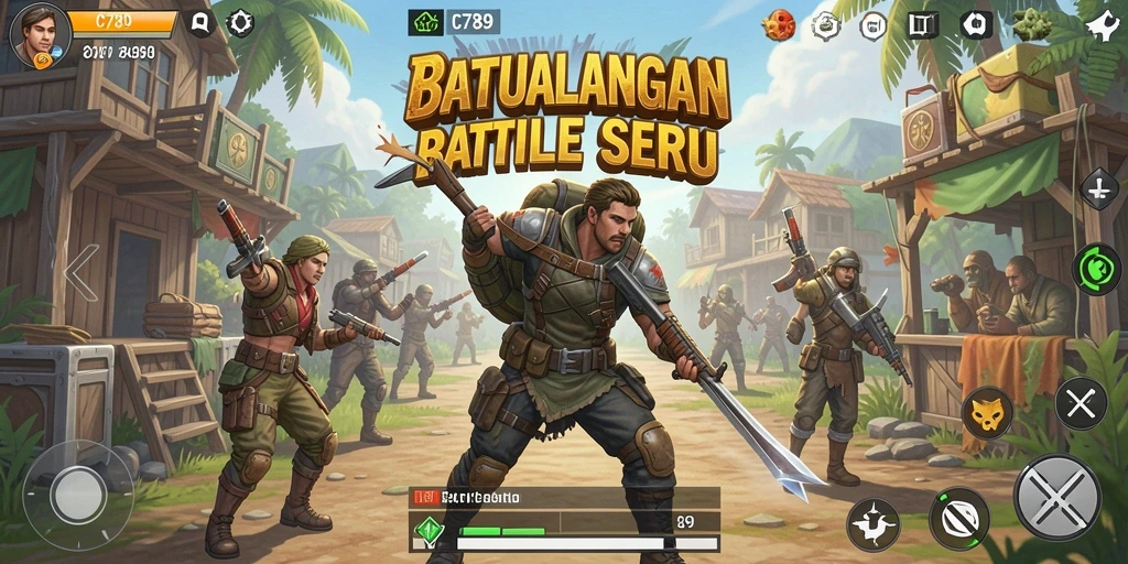 Tampilan gameplay seru dalam C789 di tengah pertempuran Battle Royale.