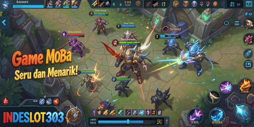 Screenshot gameplay INDESLOT303 dengan pertarungan seru antar karakter.