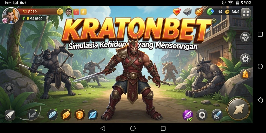 Tangkapan layar dari gameplay KRATONBET yang menunjukkan dunia simulasi yang luas.