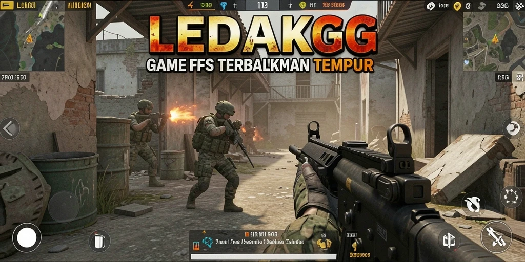 Tangkapan layar gameplay <strong>LEDAKGG</strong> menampilkan aksi menegangkan dalam pertempuran FPS.