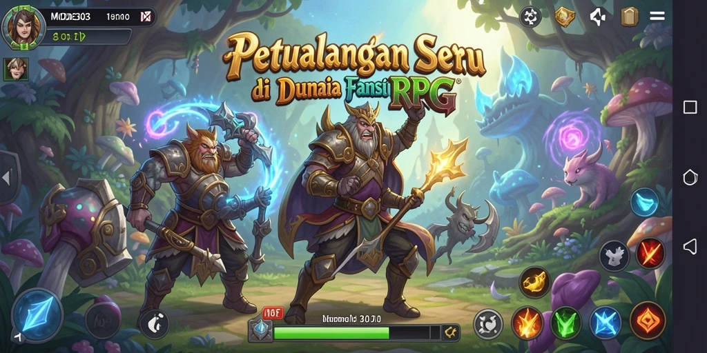 Tampilan gameplay RPG menarik dari MODE303 dengan karakter dan pertarungan strategis.