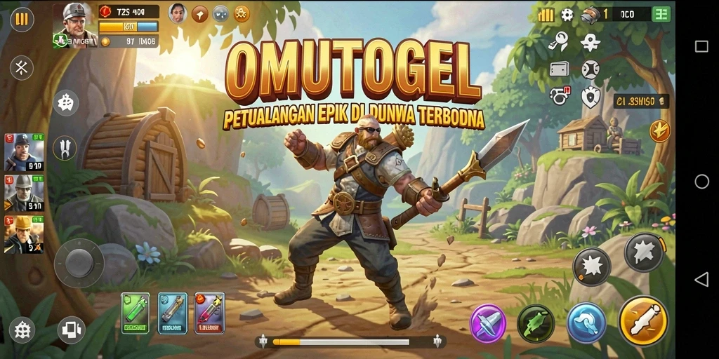 Screenshot menampilkan aksi seru dalam dunia terbuka OMUTOGEL.