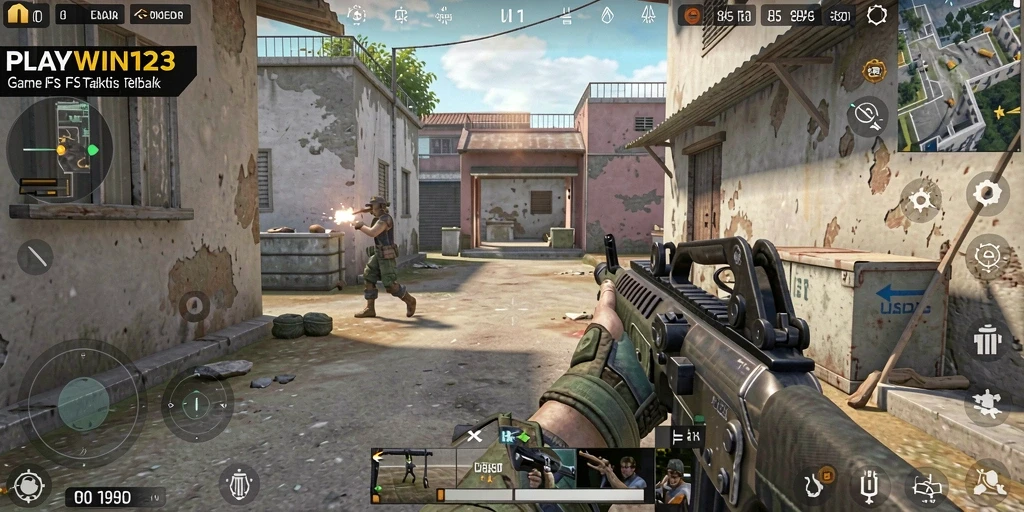 Screenshot gameplay menunjukkan pertempuran mendebarkan di PLAYWIN123.