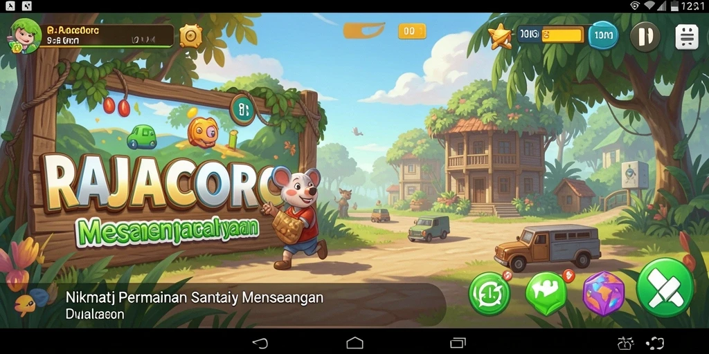 Tampilan gameplay <strong>RAJACORC</strong> yang menarik dengan grafik cerah.