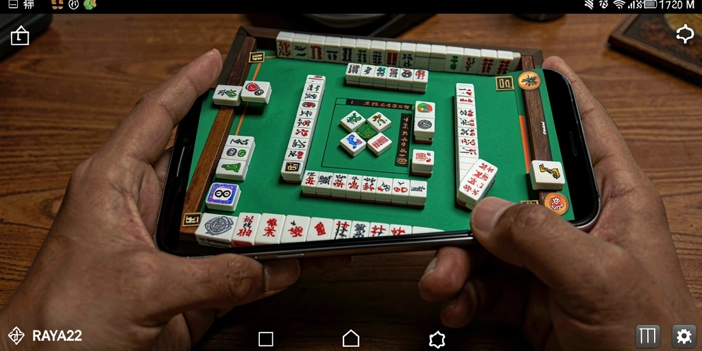 Tampilan gameplay yang menarik dalam RAYA22 dengan desain Mahjong yang memukau.