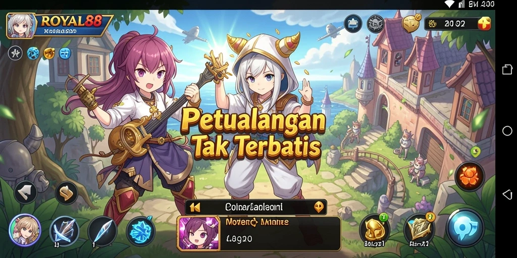 Tampilan gameplay menakjubkan dari ROYAL88 dengan karakter anime.