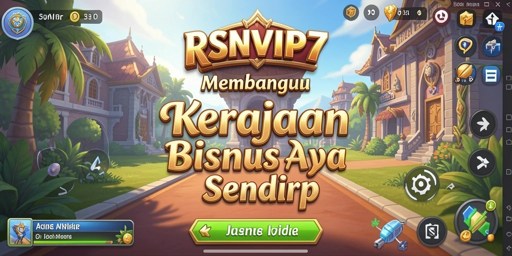 Screenshot gameplay RSNVIP7 yang menampilkan bangunan bisnis yang megah.