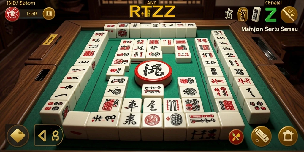 Tampilan menakjubkan dari gameplay RTZZ saat memainkan Mahjong.