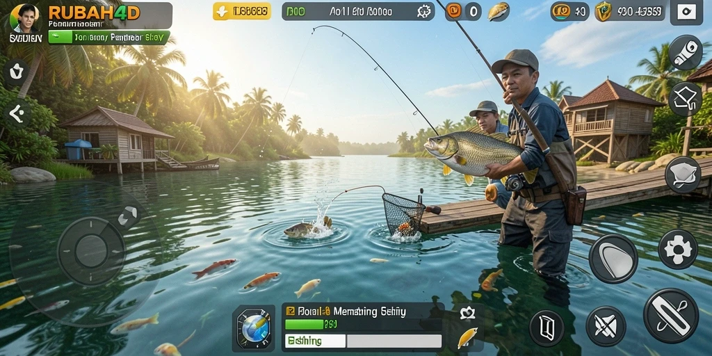 Gameplay RUBAH4D yang mendebarkan saat menangkap ikan.