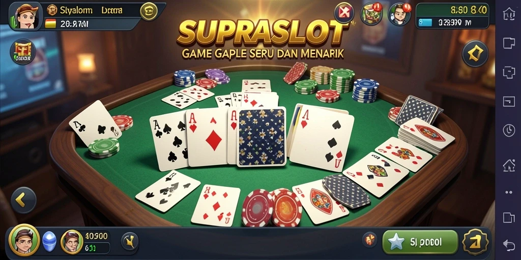 Tampilan gameplay Gaple menarik di SUPRASLOT yang memikat.