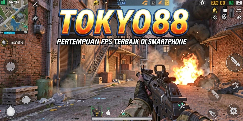 Screenshot utama TOKYO88 menampilkan aksi mendebarkan dalam pertempuran FPS.