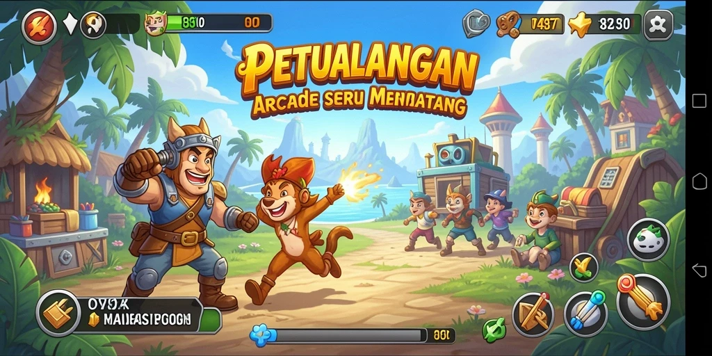 Tangkapan layar utama V87 menunjukkan gameplay arcade yang menegangkan.