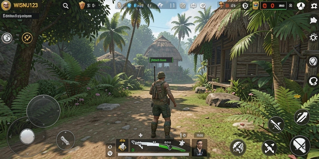Tangkapan layar utama WISNU123 menampilkan gameplay interaktif yang menawan.