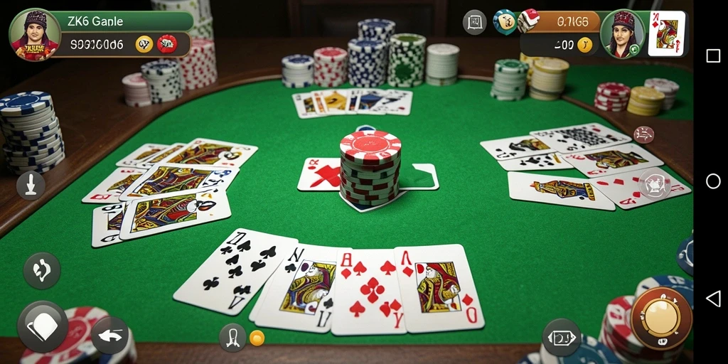 Tampilan gameplay menarik di ZK6 dengan suasana Gaple yang seru.